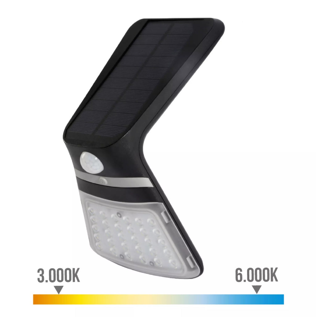 Candeeiro de Parede Solar 3,5W c/ Sensor de Presença Recarregável - EDM