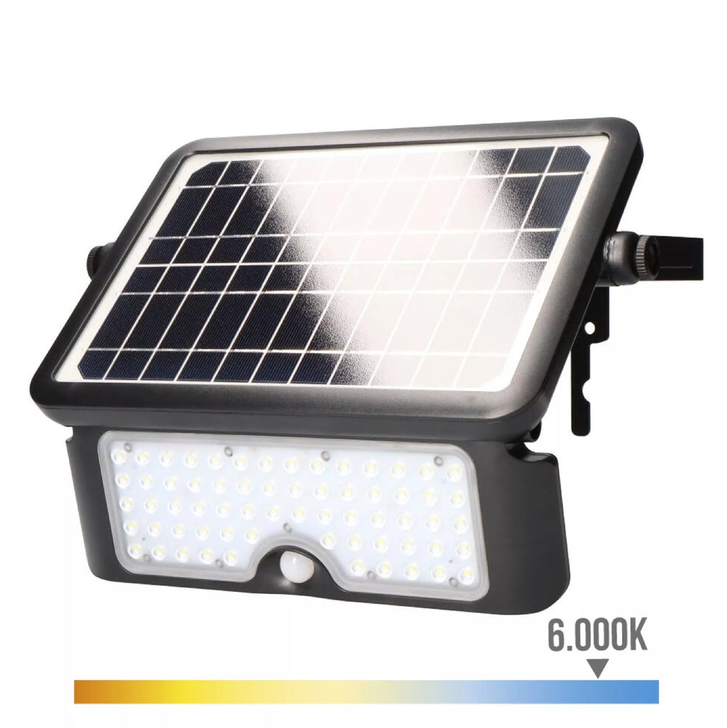 Candeeiro de Parede Solar 10W Recarregável c/ Sensor de Presença - EDM