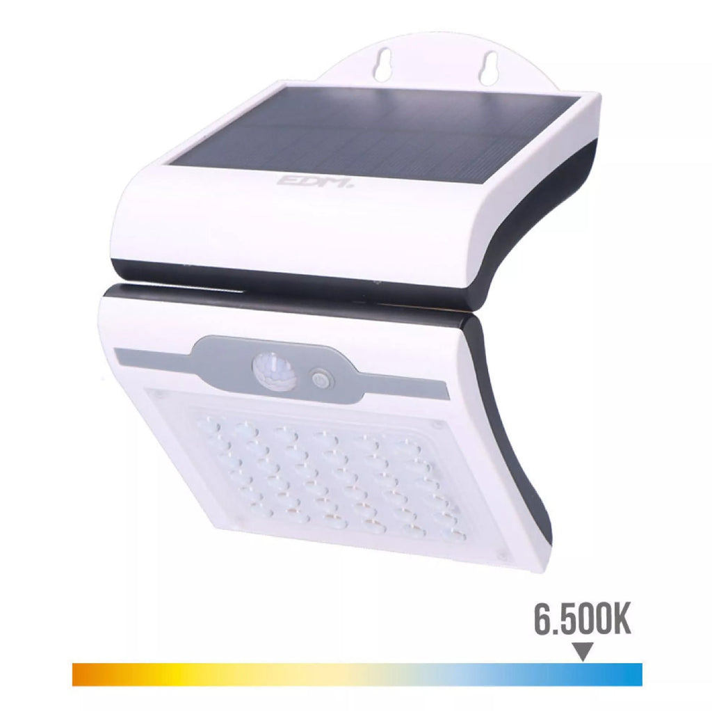 Candeeiro de Parede Solar 2W Recarregável c/ Sensor de Presença - EDM