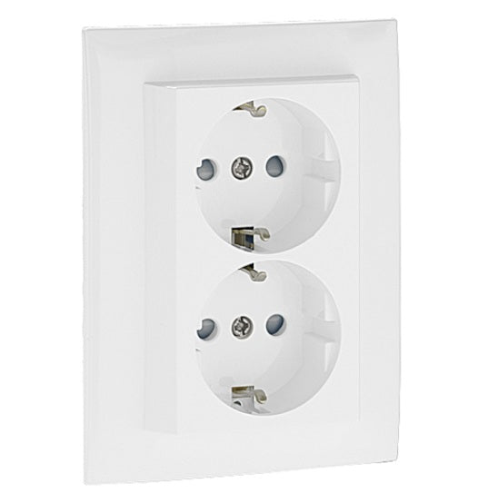 Efapel 90332 - Tomada Dupla Schuko Monobloco c/ Obturador 16A - 250V