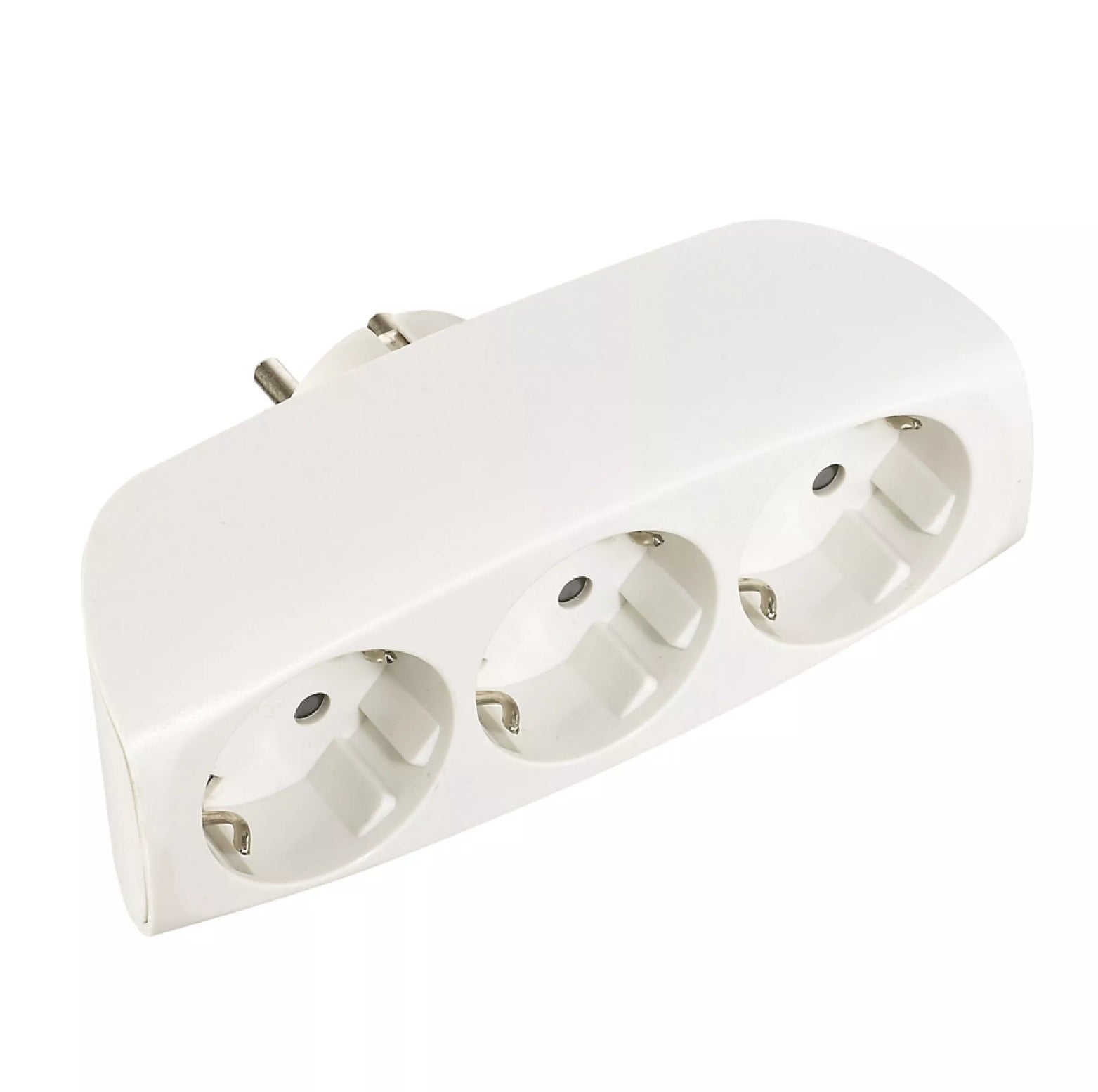 Ficha Tripla 2P+T 16A 250V Entrada Frontal Branco - EDM