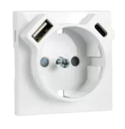 Efapel 90630T - Centro p/ Tomada Schuko c/ Carregamento USB/USB-C - LOGUS90