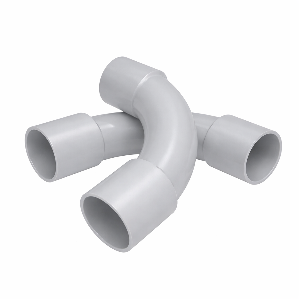 Curva p/ Tubo VD32 - Creme/Cinzento
