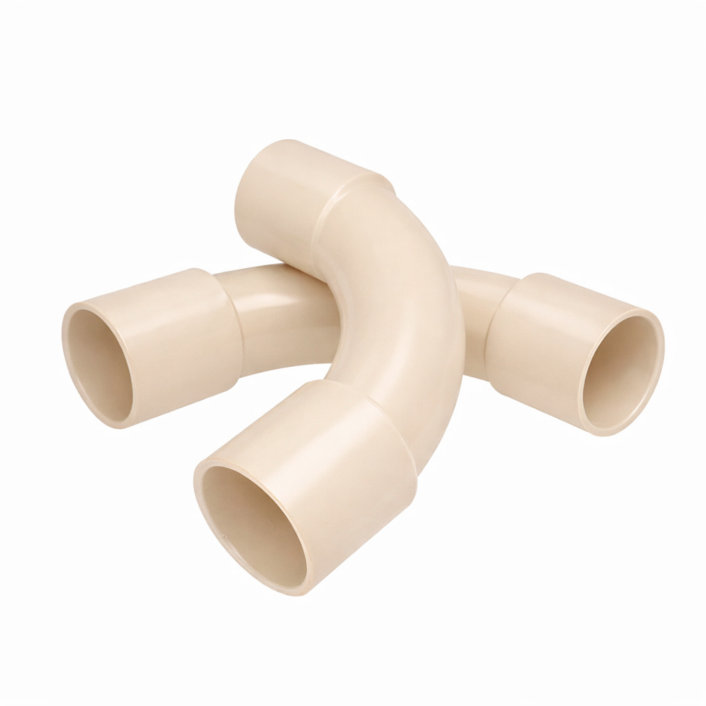 Curva p/ Tubo VD20 - Creme/Cinzento