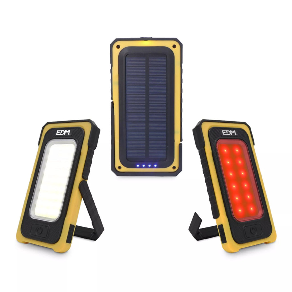 Lanterna Led Cob Solar Force, Recarregável c/ Gancho e Íman 10W 750Lm