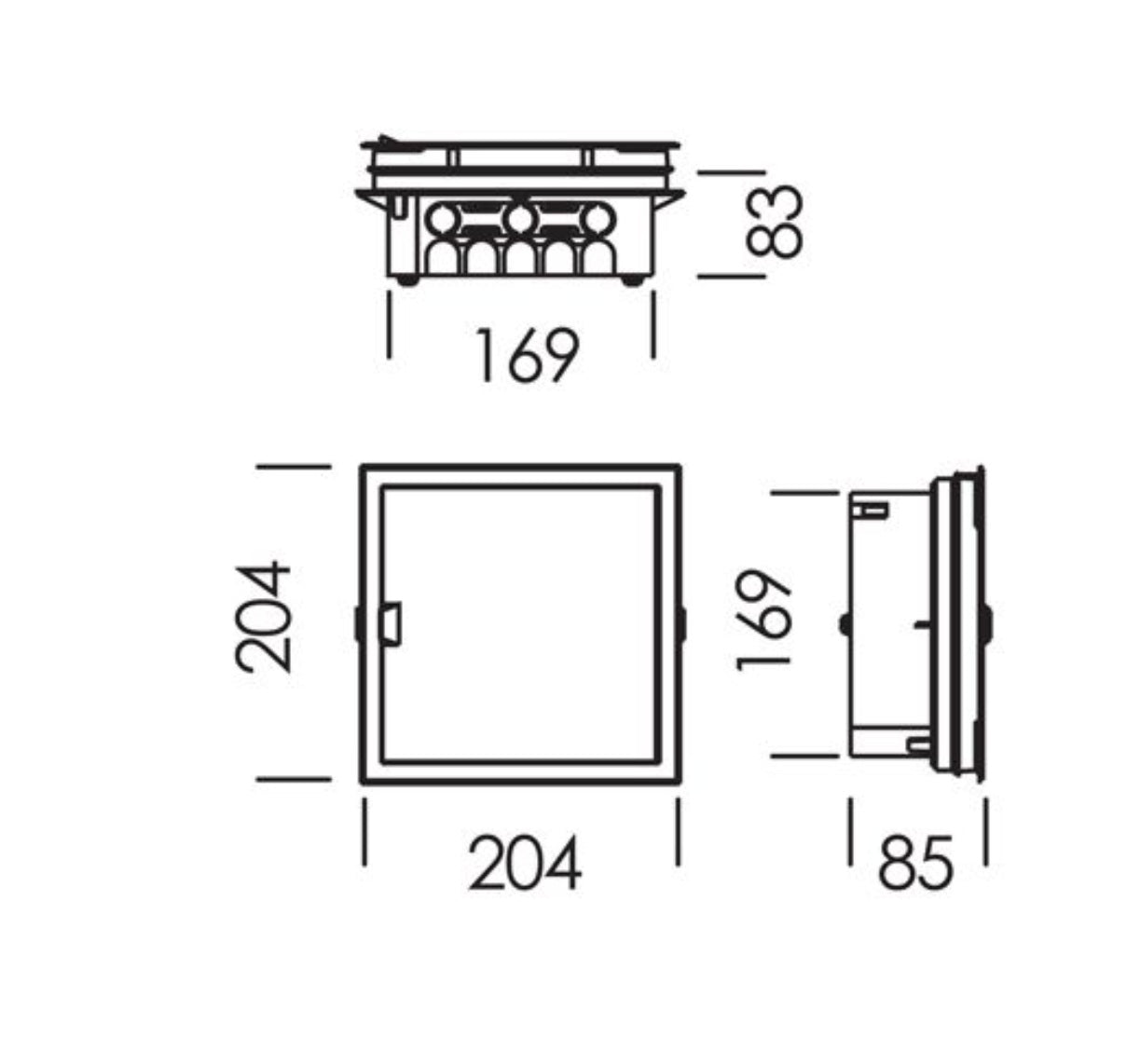 Quadro de Distribuição de Montagem Embutida c/ Porta Opaca 1 Fila 8 Módulos BR (E108) - TEV