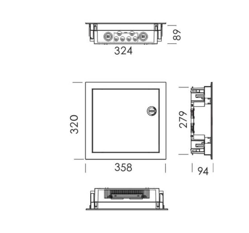 Quadro de Distribuição de Montagem Embutida c/ Porta Opaca 1 Fila 14 Módulos BR (E112) - TEV