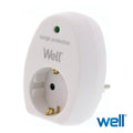 Ficha Elétrica Adaptadora 1x Schuko c/ Proteção de Picos - Well