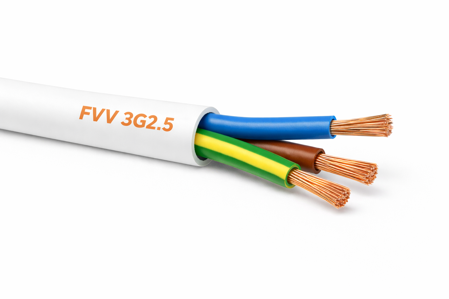 Cabo FVV 3G2.5 - Branco (ao metro)