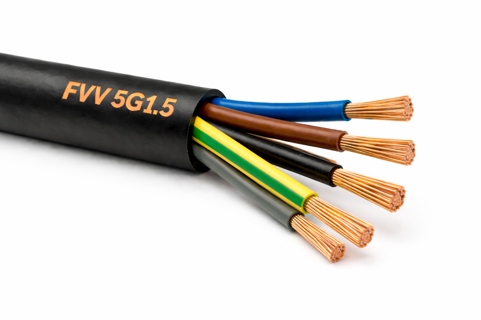Cabo FVV 5G1.5 - Preto (ao metro)