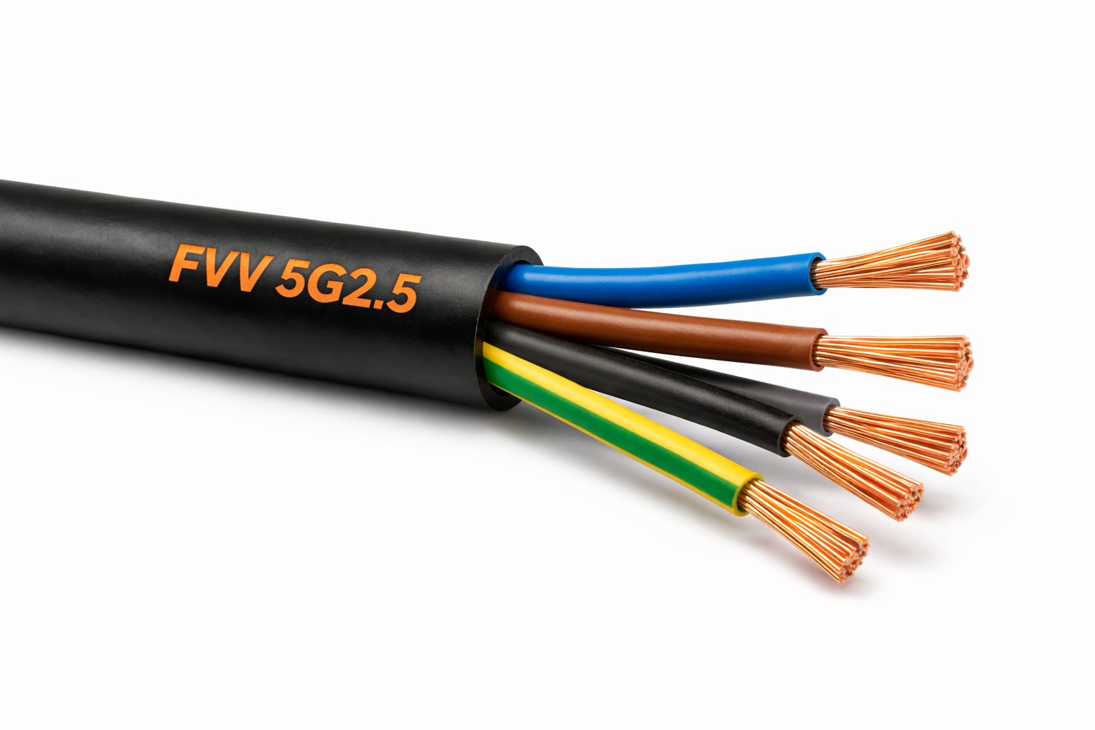 Cabo FVV 5G2.5 - Preto (ao metro)