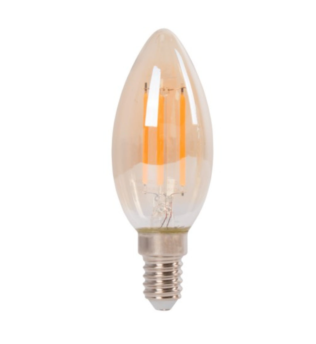 Lâmpada c/ Filamento LED Vela E14 4W Regulável C35 - Gold