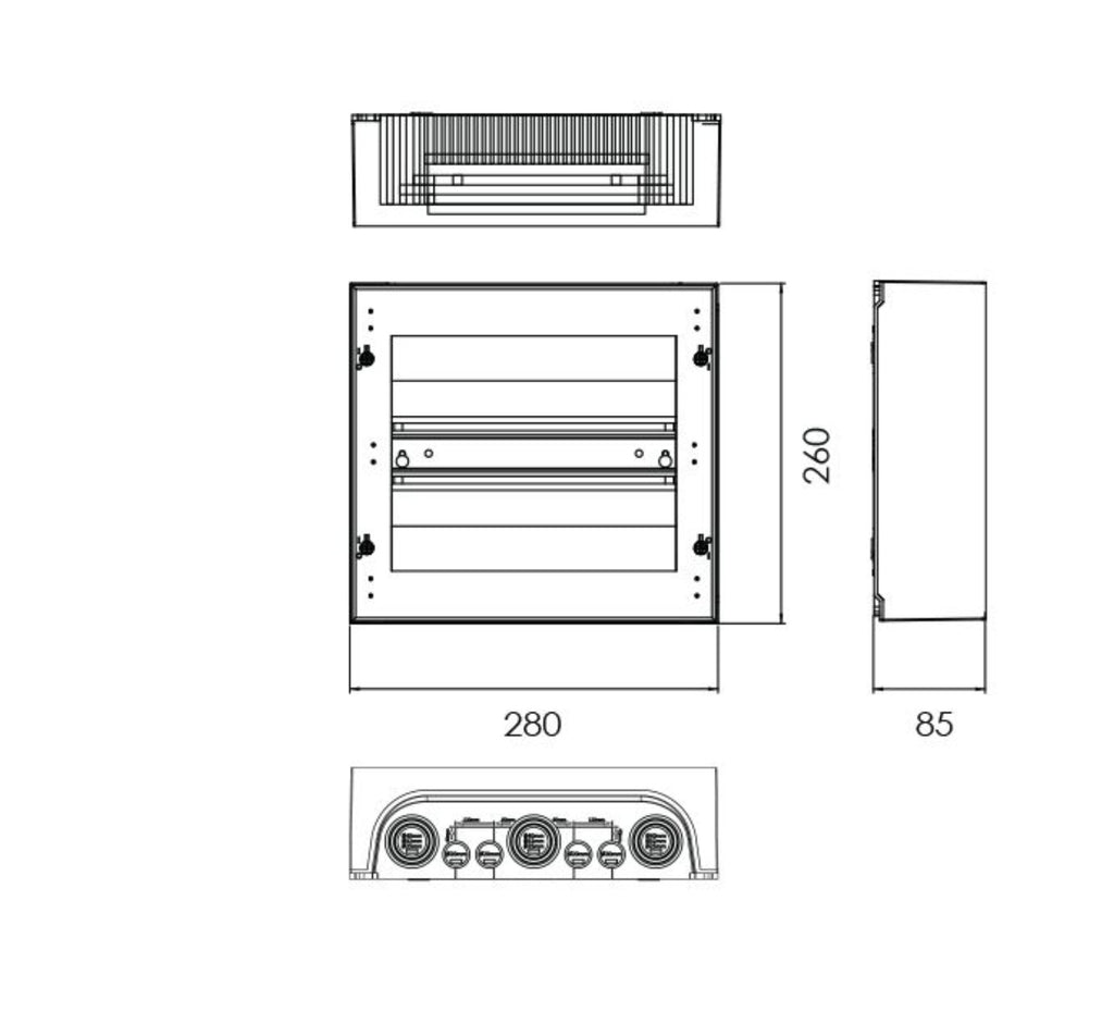 Quadro de Distribuição Montagem Saliente 1 Fila 12 Módulos Br (S 112) - TEV