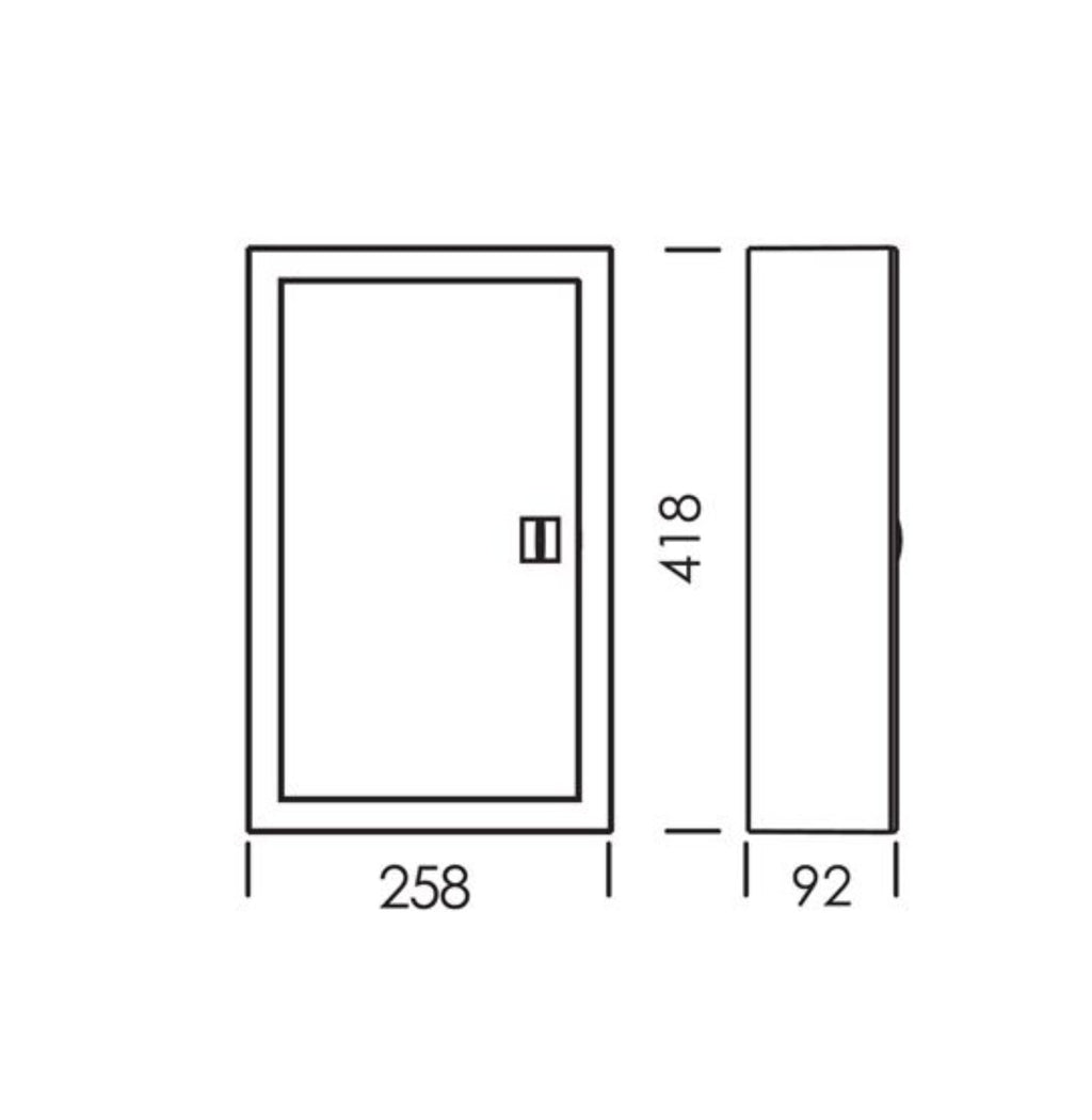 Quadro de Distribuição de Montagem Saliente IP20 3 Filas 18 Módulos BR c/ Porta Opaca (S 118) - TEV