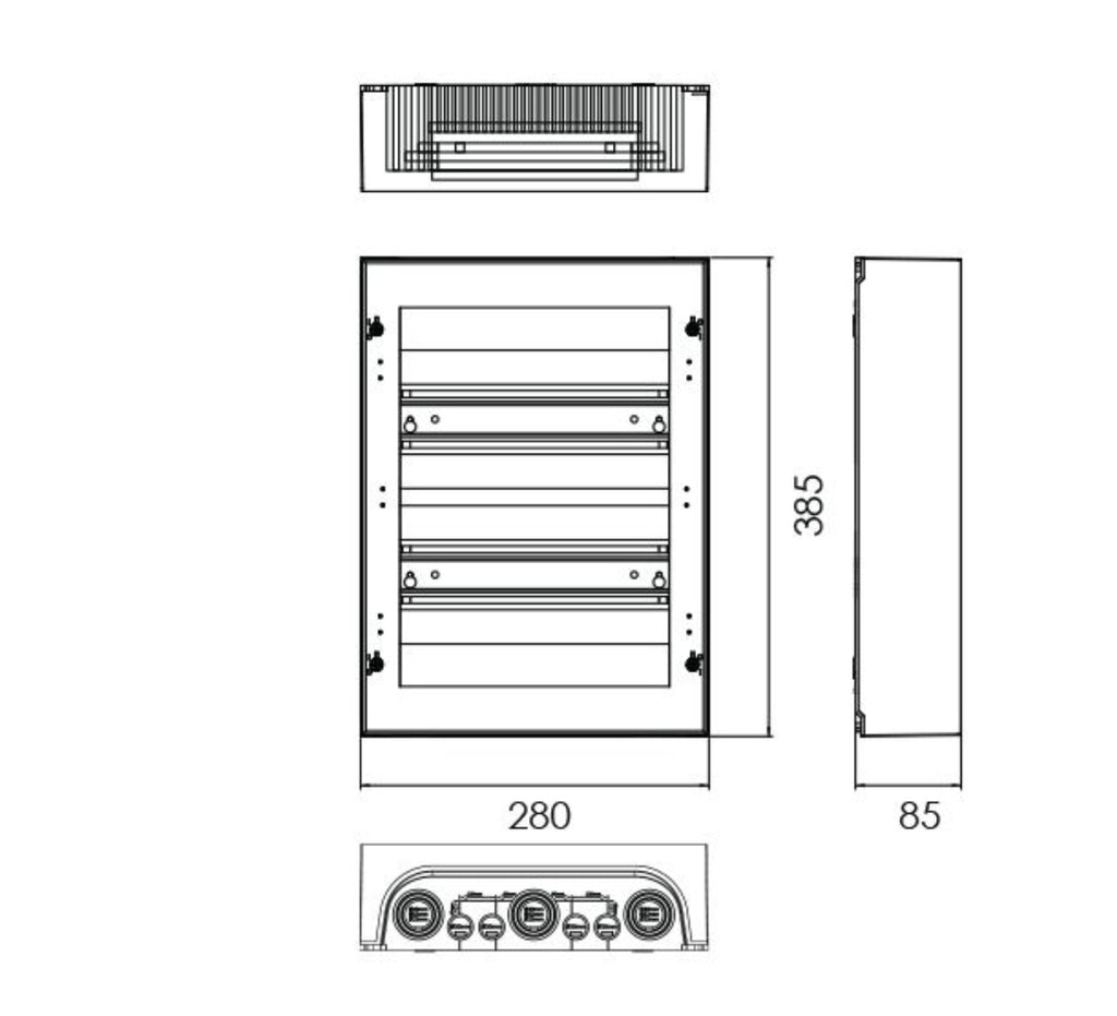 Quadro de Distribuição de Montagem Saliente 2 Filas 24 Módulos BR (S224) - TEV