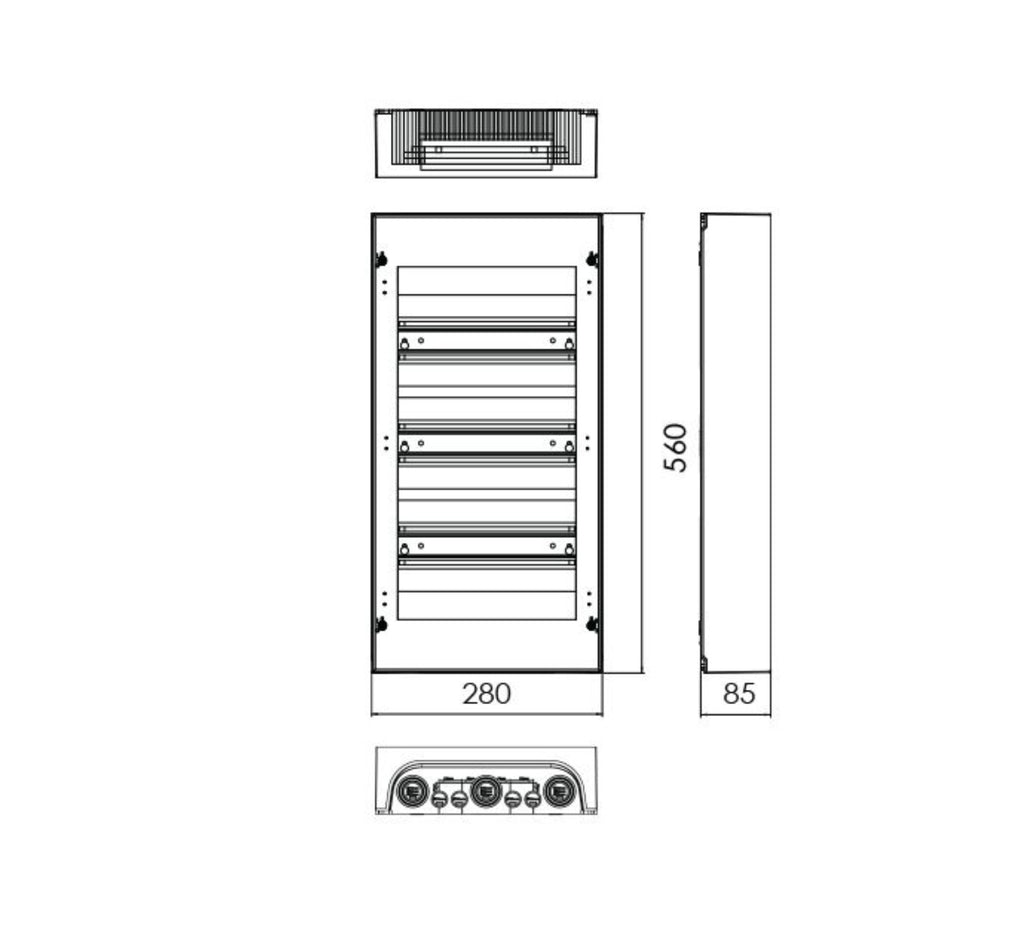 Quadro de Distribuição de Montagem Saliente 3 Filas 36 Módulos BR (S336) - TEV