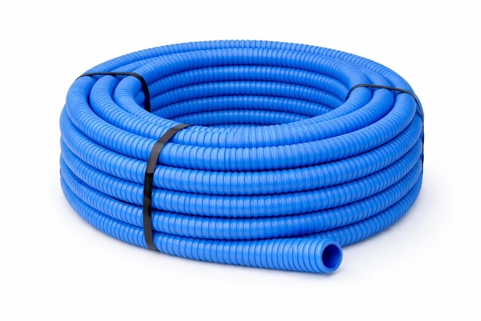 Tubo Anelado Azul c/ Guia 32mm - Rolo de 50 metros