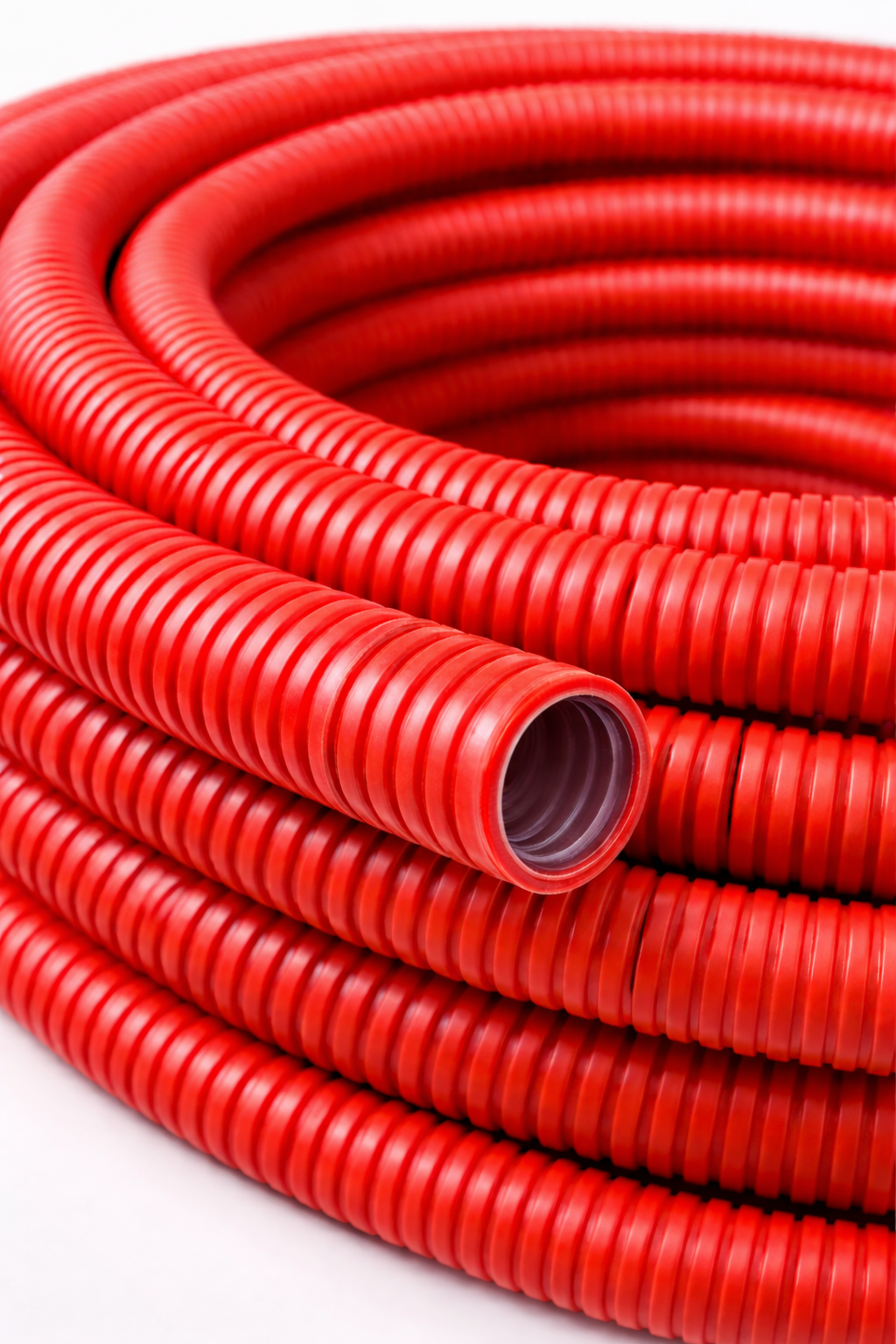 Tubo Corrugado Vermelho/Verde 40mm - Rolo de 50 metros