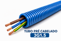 Tubo Pré-Cabelado 3G1.5 Azul - Rolo 100 metros